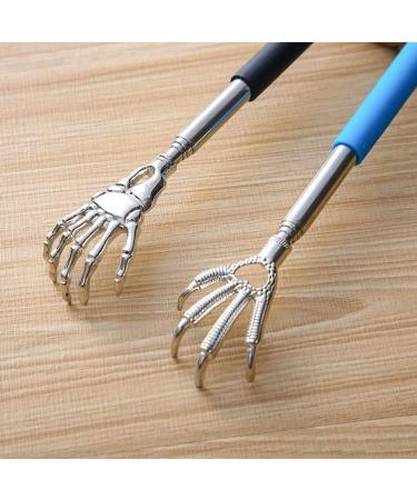 3-Piece Stainless Steel Telescopic Back Scratcher Set - Rubberized Handle for Instant Itch Relief | Available in Black Red & Blue - Buy Online on GoSupps.com