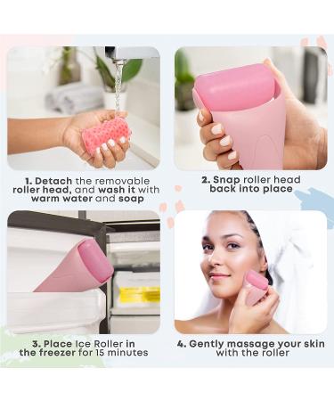 Buy Ice Roller for Face & Eye | Facial Skin Care Massager | Reduce Puffiness & Migraine Relief | Perfect Gift for Women & Men - Pink - Buy Online on GoSupps.com