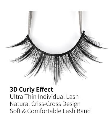 Manga Lashes: Natural Look False Eyelashes - 10 Pairs Soft & Reusable Asian Fake Eyelashes by Canvalite - Anime Style Alice-10pr - Buy Online on GoSupps.com