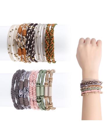 20pcs Boho Hair Tie Bracelets  5 Styles Elastic Dual-use Bracelet and Hair Ties for Thick Hair Decorative Hair Ties No Damage Hair Accessories for Women Girls