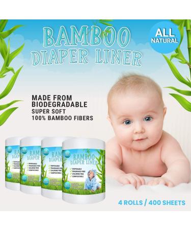 Disposable Bamboo Diaper Liners | Eco-Friendly & Fragrance Free | Flushable & Biodegradable | 100 Sheets per Roll - Buy Online on GoSupps.com