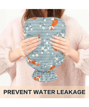 Buy Naanle Striped Flower Fox Hot Water Bottle - 2L Large Waterproof Cover for Heat & Cold Therapy - Perfect for Pain Relief & Comfort - Buy Online on GoSupps.com