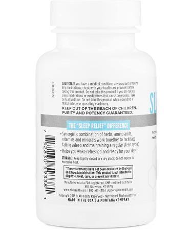 NBI Sleep Relief Melatonin Natural Formula | Soothing Bedtime Supplement | Sleep Support with Magnesium and L-Theanine | 60ct Tablets - Buy Online on GoSupps.com