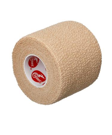 Cramer Eco-Flex Self-Stick Stretch Tape, Cohesive Tape, Flexible Elastic Sports Tape, Athletic Training Room Supplies, Easy Tear & Self-Adherent Bandage Wrap, Single 5 Yard Roll, Compression Tape 2" x 5 yds Beige