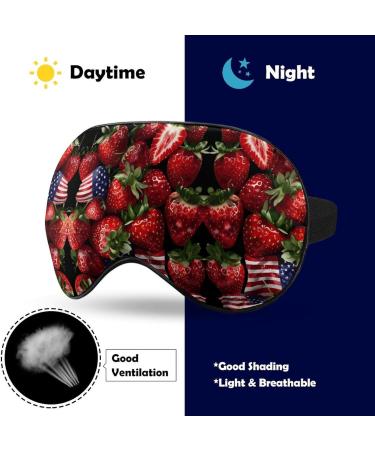 Funny U.S. Flag Strawberries Eye Mask - Soft Adjustable Blindfold for Sleep & Travel - Buy Online on GoSupps.com