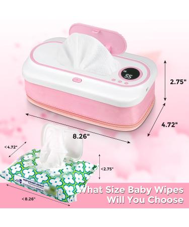 Portable Wipe Warmer | Baby Wet Wipes Dispenser with USB Charging | 2 Modes Temperature Control | LCD Display | BPA-Free | Perfect for Travel & Indoor Use - Buy Online on GoSupps.com