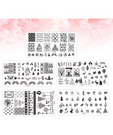 5PCS Christmas Nail Stamp Plates - Tree Snowflake & Elk Designs | Nail Art Tools for Women - Buy Online on GoSupps.com