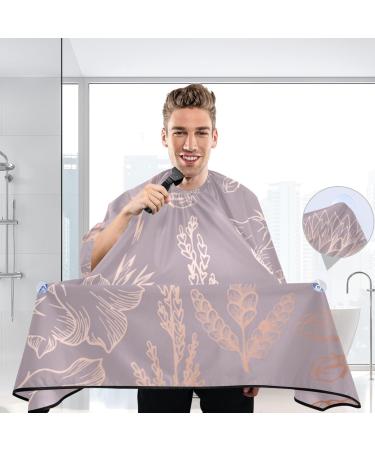 Waterproof Barber Cape - Elegant Rose Gold Floral & Cheetah Haircut Bib for Men & Women | Unisex Hair Cutting Cape - Buy Online on GoSupps.com