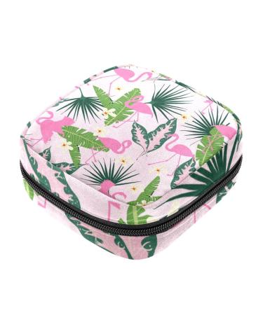 Flamingo Sanitary Napkin Storage Bag Menstrual Cup Pouch Small Makeup Sanitary Pads Organizer Small Portable Large Capacity for Girls Multicoloured 15