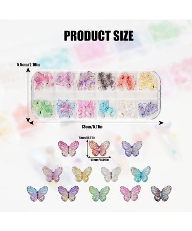 3D Butterfly Nail Charms 1Box 12Grids Resin Colorful Butterfly Nail Art Charms Mini Cute Nail Art Decorations for Women Girls Manicure Design DIY Crafts (Colorful B) - Buy Online on GoSupps.com
