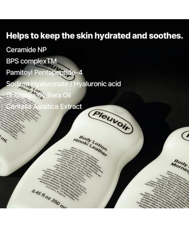 Pleuvoir Hinoki Leather Body Lotion 8.45 fl. oz | Moisturizing for Sensitive Skin | Warm Spicy Fragrance - Buy Online on GoSupps.com