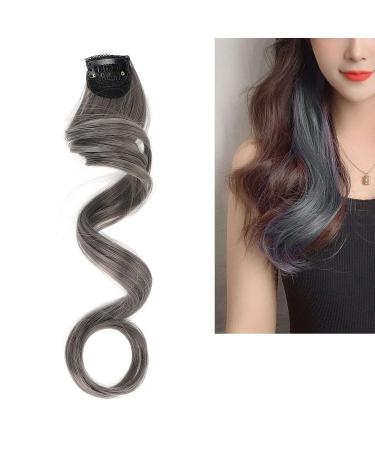 5 Piece Long Curly Gray Clip-In Hair Extensions | High Temperature Synthetic Wig for Women & Girls - Stylish & Versatile - Buy Online on GoSupps.com
