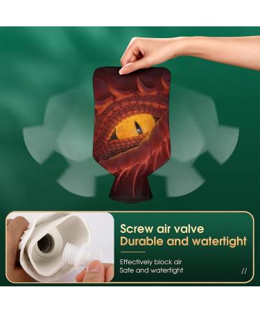 Dragon Eyes Red Hot Water Bottle with Plush Cover - Hand Warmer for Adults & Kids | 26.5x15.3cm - Fast International Shipping - Buy Online on GoSupps.com