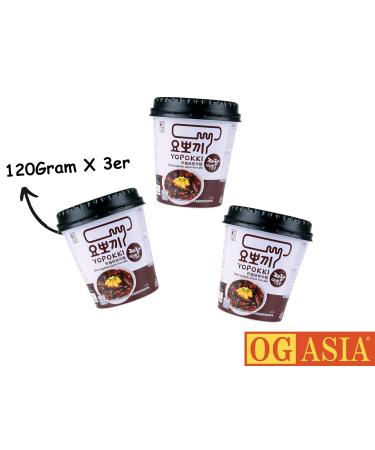 Yopokki Black Beans Jjajang Rice Cake Cup - Spicy Korean Rice Cake - 3-Pack (3x120g) | OG Asia International Shipping - Buy Online on GoSupps.com