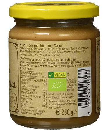 Rapunzel Organic Coconut & Almond Butter with Dates - 2 x 250g - Nutritious Vegan Spread for Healthy Living - Buy Online on GoSupps.com