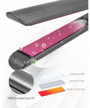 Buy 2 in 1 Hair Straightener & Curler - Professional Flat Iron with Negative Ion Technology LED Display Frizz Control - Grey Pink Finish for Salon-Quality Styling - Buy Online on GoSupps.com