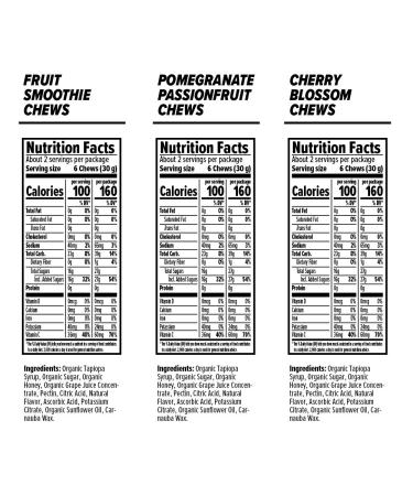 Honey Stinger Organic Energy Chew Variety Pack - Fruit Smoothie, Pomegranate Passionfruit, Cherry Blossom - Gluten-Free, Caffeine-Free - Sports Nutrition for All Exercises - 1.8 oz (Pack of 9) - Buy Online on GoSupps.com