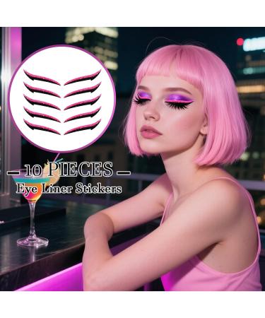 Autocollants Eye Liner R utilisables - D calque Fard Paupi res Femme 10 Pi ces Autocollants Maquillage Yeux R sistants l'Eau Bandes Longue Tenue pour Femmes Rose - Buy Online on GoSupps.com