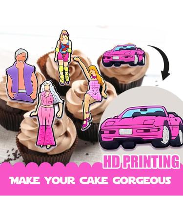 18pcs Hot Pink Glitter Dessert Cupcake Topper Cheer to Princess Girl Prince Boy Party Movie Theme Decor Pick for Birthday Anniversary Wedding Party Decoration Supplies - Buy Online on GoSupps.com