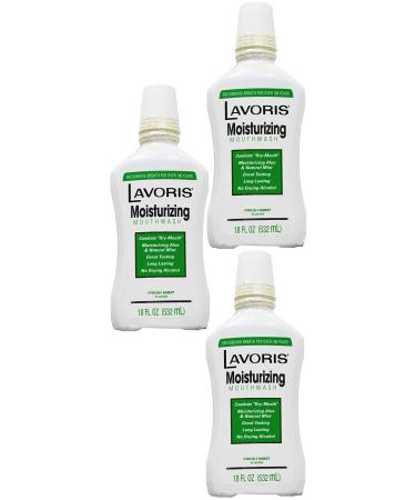 Set of Lavoris Moisturizing Mouthwash - Fresh Mint Flavor - No Drying Alcohol - Vegan - Made in North America (3)