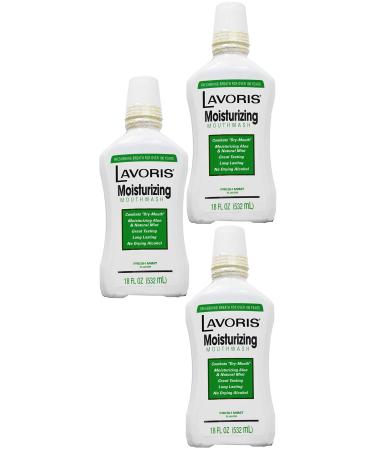 Set of Lavoris Moisturizing Mouthwash - Fresh Mint Flavor - No Drying Alcohol - Vegan - Made in North America (3)