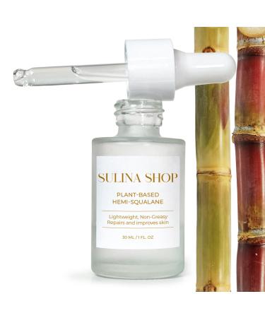 Pure Hemi Squalane Oil for Face, Body, and Hair, Plant-Based Hydrating Face Oil Moisturizer, Sugarcane Extract, Improves and Repairs Skin, Reduces Fine Lines, Non-Greasy, For All Skin Types - 1 fl oz
