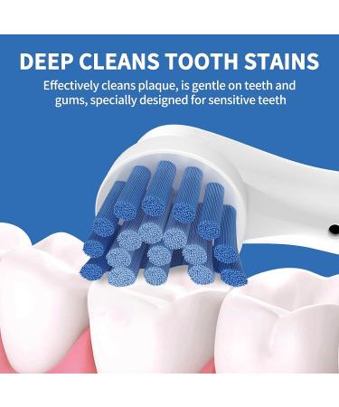 Oral B Electric Toothbrush Soft Bristle Replacement Heads - Gentle & Sensitive Gums - 8 Count with Hygienic Covers - Compatible with Oral B - Sensitive Clean (1 Pack) - Buy Online on GoSupps.com