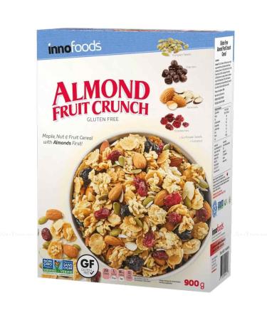 Innofoods Almond Fruit Crunch Cereal Maple Nuts Seeds Cluster Flakes Pack 900g - Buy Online on GoSupps.com