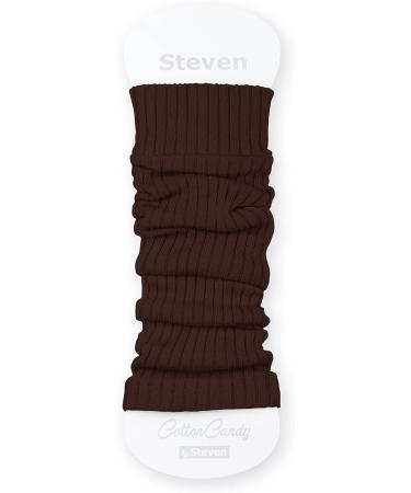 STEVEN Girl Cotton Calf Leg Warmers - Dark Brown | Warm & Comfortable Undersuits for Kids | Ribbed Fancy Stylish Design | Ideal for Young Dancers - Buy Online on GoSupps.com