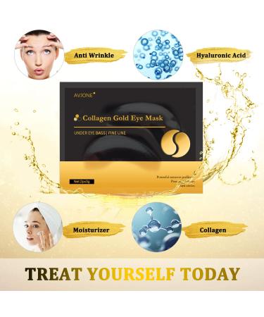 AVJONE 24K Gold Eye Mask (2 Pack) - 60 Pairs - Treat Puffy Eyes, Dark Circles, and Wrinkles - Buy Online on GoSupps.com