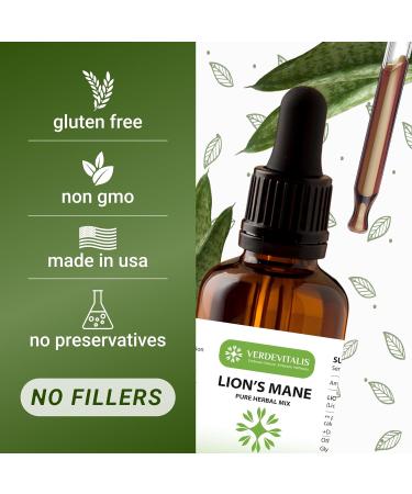Lion's Mane Extract - Daily Mushroom Supplement for Memory Focus & Clarity - Brain Booster- Mushroom Drops for Brain Health Support -Made in USA- 2 Fl Oz Lion's Mane Tincture - Buy Online on GoSupps.com