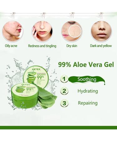 ASYBO 300 ML Aloe Vera Gel 99% Organic Pure Aloe Vera Hydrating Moisturizer Natural Aloe Cream for Dry Skin Sunburn Acne - Buy Online on GoSupps.com