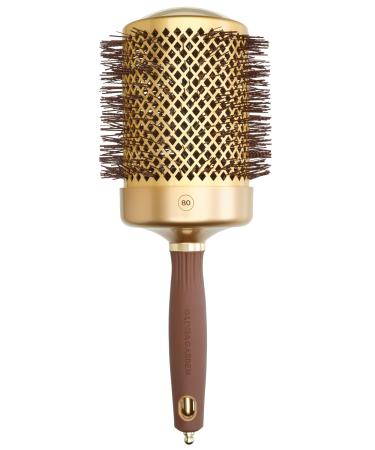 Olivia Garden Expert Blowout Shine Gold & Brown Hairbrush - 80mm for Smooth Shiny Hair | International Shipping - Buy Online on GoSupps.com