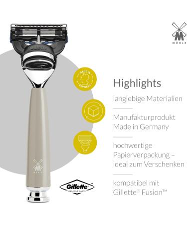 M HLE Rytmo System Razor - Elegant Resin Handle Chrome-Plated Accents Compatible with Gillette Blades - International Shipping Available - Buy Online on GoSupps.com