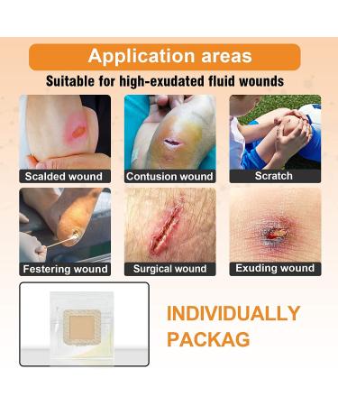 Carbou Silicone Foam Dressing 4x4 with Gentle Border - Waterproof, High Absorbency Wound Care Bandage for Pressure Sore, Leg Ulcer, Diabetic Ulcer - 10 Pack - Buy Online on GoSupps.com