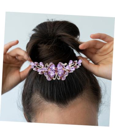 Angoily Hair Comb Hair Accessories for Girls Wedding Hair Flowers Bridal Hair Clips Hair Accessories for Women Hair Barrettes Rhinestone Hair Clips Metal Purple Decorate Mother Rhinestones - Buy Online on GoSupps.com