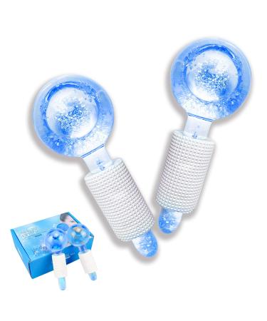 Smasener Ice Globes for Facials Ice Globes 2PCS Facial Ice Globes Cooling Globes Globes for Face Neck & Eyes Daily Beauty Tighten Skin Anti Ageing Reduce Puffy and Wrinkle (A Pair PACK Blue)