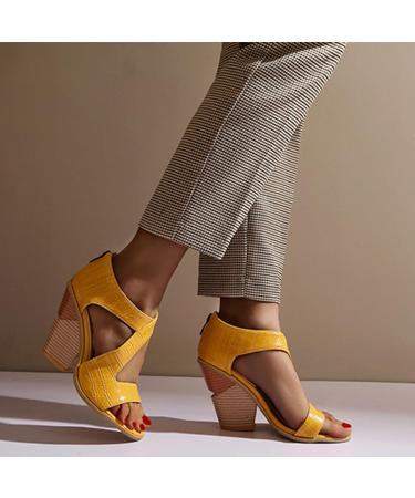 Shop XTZ YGLD Summer Women s Fashion Sandals - Super High Heel Fish Mund Slide Sandals in Yellow Size 5 UK | International Shipping Available - Buy Online on GoSupps.com