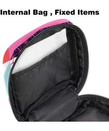 Womens Binding-Up Bags | Geometric Flamingo & Tropical Leaves | Portable Menstrual Pad & Tampon Storage | Multicolored Holder for School & Office - Buy Online on GoSupps.com