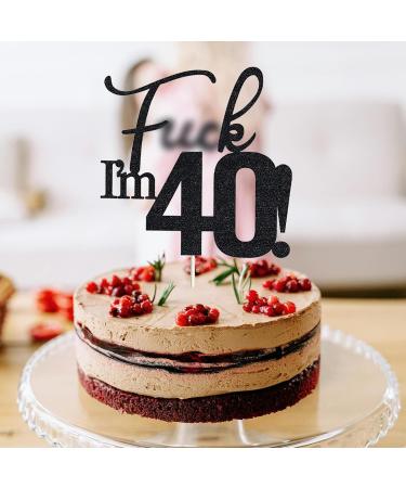 VIKY 40th Birthday Cake Topper | Glittery Kuchendeko for Men | Black 40th Birthday Party Decoration | Celebrate in Style - Buy Online on GoSupps.com