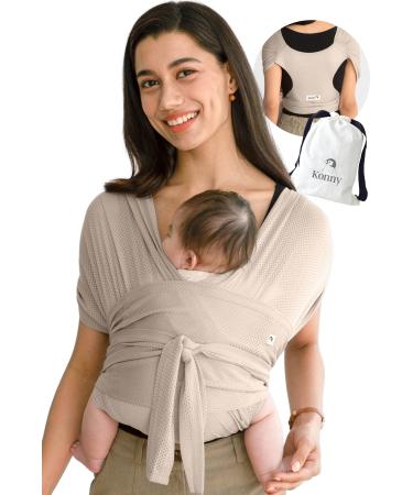 Konny Baby Carrier Original AirMesh - Custom Fit Carrier Hassle-Free Easy to Wear Infant Sling Wrap Perfect for Newborn Babies up to 44 lbs Toddlers (Beige 3XL) 3XL 02AirMesh-Beige