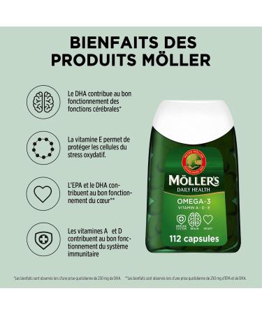 Mollers | Omega 3 Capsules | Fish Oil | Scandinavian Omega-3 Dietary Supplement with EPA DHA Vitamins A D and E | Age 166 | Daily Health | 224 Omega-3 Capsules - Buy Online on GoSupps.com