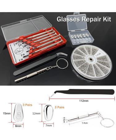 Premium Eyeglass Repair Kit with Precision Screwdriver Set, Tweezer, Nose Pads - Ideal for Sunglasses and Watch Repair - Buy Online on GoSupps.com