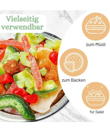  1001 Frucht 1001 Fruit Candied Honeydew Melon 1000g Lightly Curly | Aromatic Candied Fruits without Additives | Premium Dried Fruits | Pieces of Thai Melon as a Healthy Fruit Snack - Buy Online on GoSupps.com