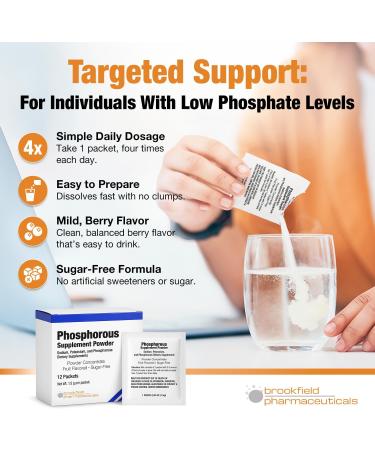 Phosphorus Supplements 12 Packets Dietary Supplements Powder with Sodium Phosphate and Potassium Phosphate Fruit Flavored Phosphorous Supplement Powder for Electrolyte Bone Health & Kidney Health - Buy Online on GoSupps.com