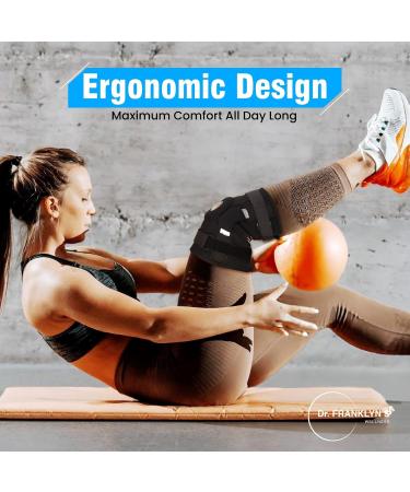 Buy Dr. Franklyn's KS-1 Knee Support - Open Patella Compression Brace for Injury & Arthritis Pain Relief - Adjustable Straps for Men & Women - Buy Online on GoSupps.com