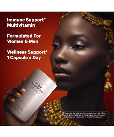 Codeage ADK Vitamins Supplement - Essential Vitamin A D3 5000 IU K1 & K2 (MK4 & MK7) - 6-Month Supply - 1 Capsule per Serving Non-GMO Gluten-Free - 2-Pack - Buy Online on GoSupps.com