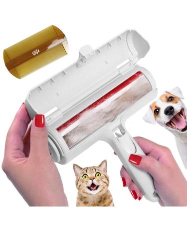 Nado care Pet Hair Remover Roller - Lint Roller for pet Hair - Self Cleaning Dog & Cat Hair Remover - Remove Dog, Cat Hair from Furniture, Carpets, Bedding, Clothing and More. White