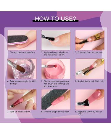 Vrenmol Pink Acrylic Powder Set - 6 Colors for Nail Extension and 3D Art | Professional Polymer Purple Glitter Set - No Lamp Needed - Buy Online on GoSupps.com