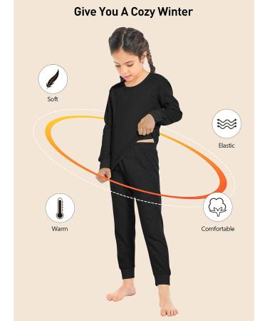 Resinta 3 Sets Girls Waffle Thermal Underwear Set - Winter Cotton Long Johns for Warm Base Layer - Buy Online on GoSupps.com